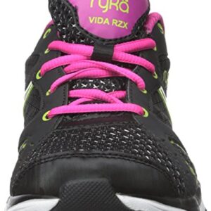 Ryka Women's Vida RZX Cross-Training Shoe, Black/Ryka Pink/Lime Blaze, 8.5 M US