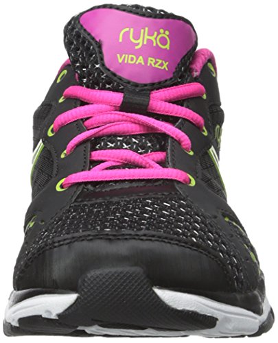 Ryka Women's Vida RZX Cross-Training Shoe, Black/Ryka Pink/Lime Blaze, 8.5 M US