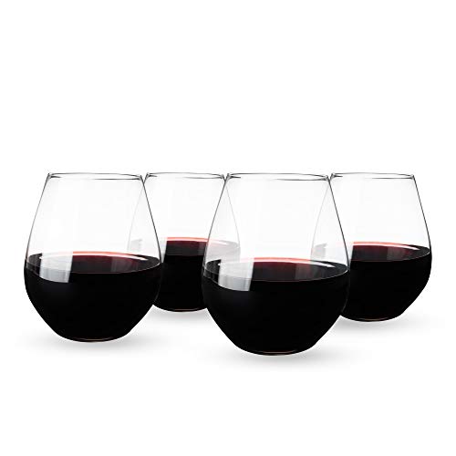 Spiegelau Authentis Wine Glasses, Set of 4, European-Made Lead-Free Crystal, Modern Stemless, Dishwasher Safe, Professional Quality Stemless Wine Glass Gift Set, 22 oz