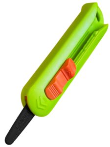 canary box cutter retractable blade, mini box opener tool [non-stick fluorine coating blade], made in japan, green (dc-15f-1)