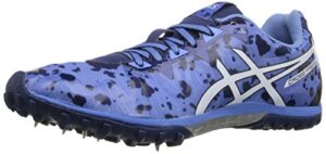 asics women's cross freak 2 cross country running shoe, powder blue/white/navy, 10 m us