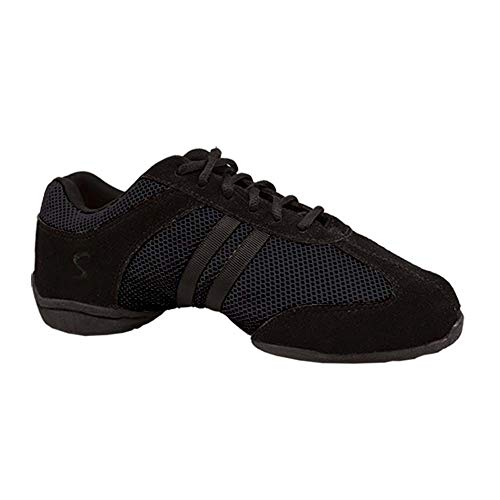 Skazz by Sansha Women's Dance Studio Exercise Sneakers Suede Leather Split-Sole DYNA-MESH (US 8.5 / Skazz 09 M), Black