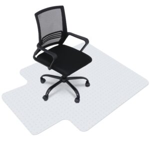 nova microdermabrasion office chair mat for carpet computer chair mat desk chair mat for carpeted floors anti-slip floor protector for home office (carpet mat with lip, 48"x36")