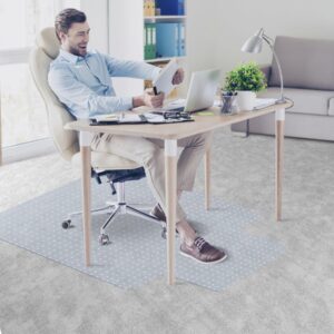 Nova Microdermabrasion Office Chair Mat for Carpet Computer Chair Mat Desk Chair Mat for Carpeted Floors Anti-Slip Floor Protector for Home Office (Carpet Mat with Lip, 48"x36")