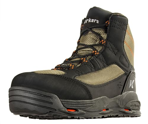 Korkers Greenback Wading Boots - Packed with The Essentials - Includes Interchangeable Kling-On & Studded Kling-On Soles - Size 8