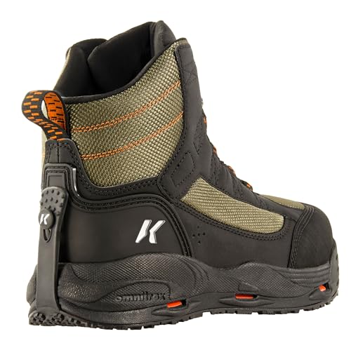 Korkers Greenback Wading Boots - Packed with The Essentials - Includes Interchangeable Kling-On & Studded Kling-On Soles - Size 8