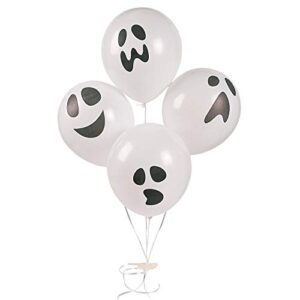 spooktacular black & white halloween ghost latex balloons - 11" (pack of 48) - premium quality & durable material - hauntingly fun & creepy decor for ghoulish gatherings