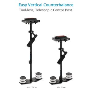 Flycam 5000 Handheld Camera Stabilizer with Comfort Arm Vest. Precise Balancing, Smooth & Fatigueless Operations. Quick Shock Absorption, Free Quick Release, Arm Brace & Table Clamp (FLCM-CMFT-KIT)