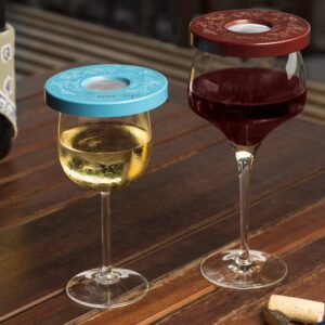 Wine-Tapa(R) Tuscan Set of 6 Wine Glass Covers in Beautiful Earthy Colors to Protect Your Wine From Bugs