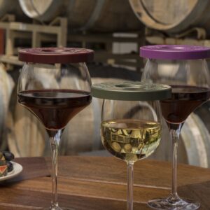 Wine-Tapa(R) Tuscan Set of 6 Wine Glass Covers in Beautiful Earthy Colors to Protect Your Wine From Bugs
