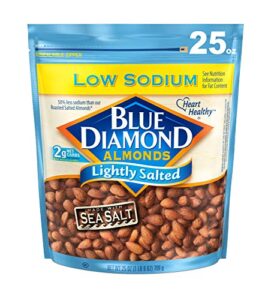 blue diamond almonds low sodium lightly salted snack nuts, 25 oz resealable bag (pack of 1)