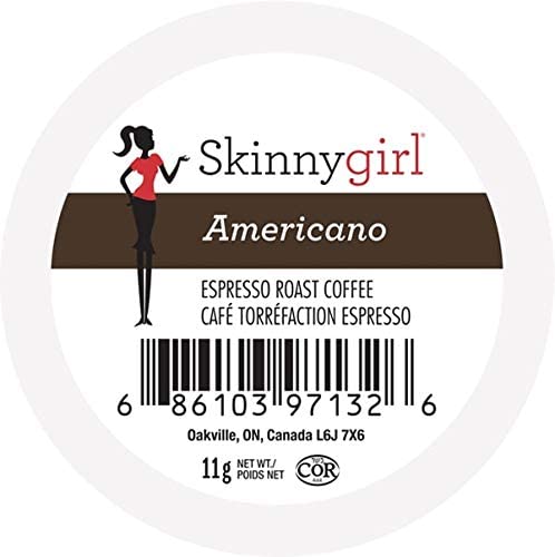Skinnygirl Coffee Pods, Americano, Espresso Roast Coffee in Single Serve Pods for Keurig K Cups Brewers, 24 Count