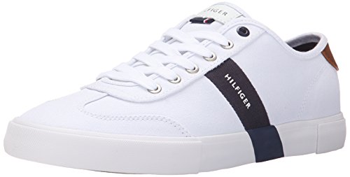 Tommy Hilfiger Men's Pandora Sneaker, White Canvas 137, 12M