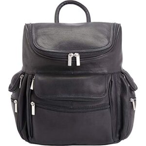 royce leather executive 15" laptop backpack handcrafted in colombian leather, black, one size