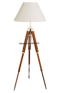 thor classical designer marine tripod floor lamp retro vintage wooden tripod lamp (lamp shade is not included) rustic vintage home decor gifts