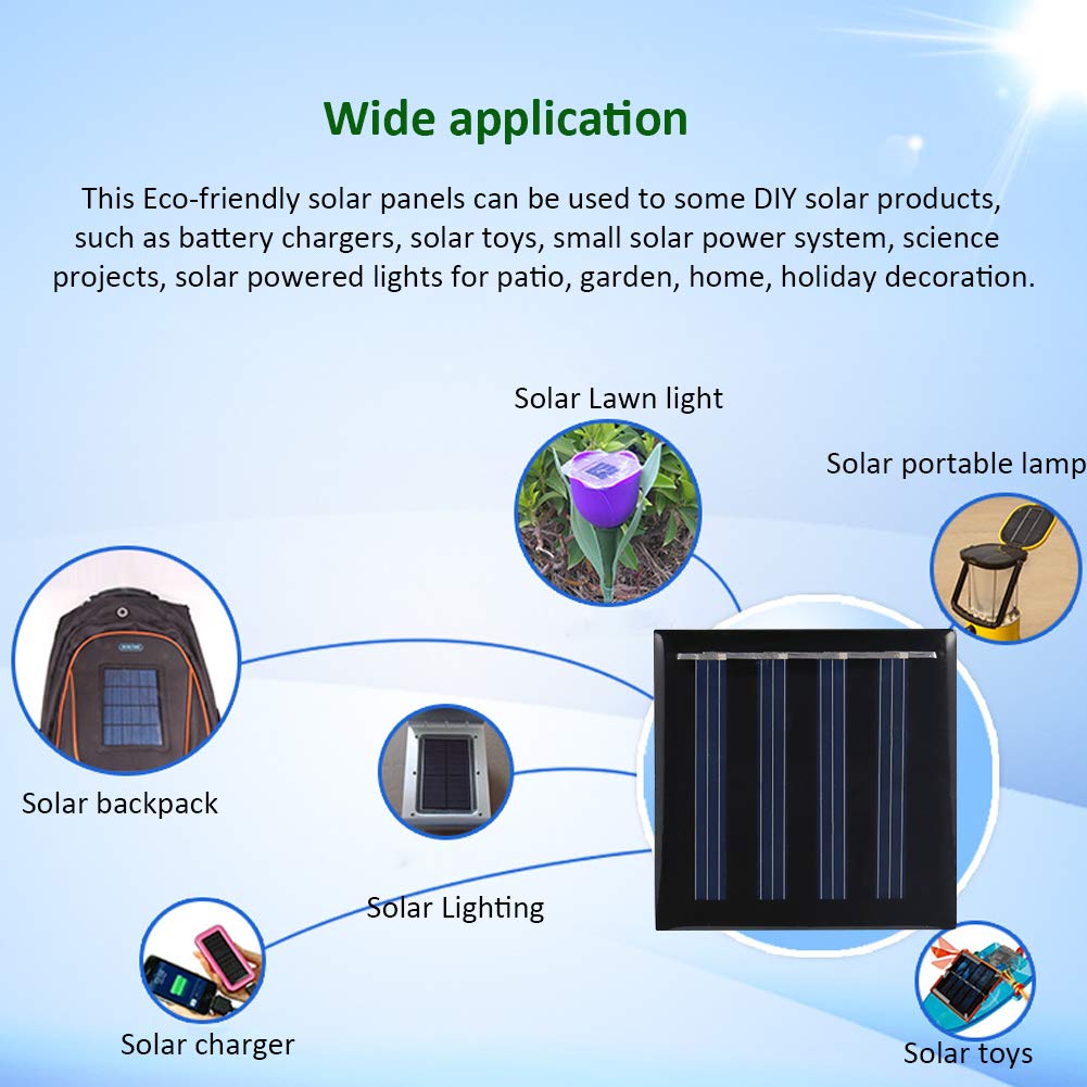 10Pcs 2V 100mAh 0.2W 40X40mm Micro Mini Power Small Solar Cell Panel Module for DIY Solar Light Phone Charger Toy Flashlight Power Bank