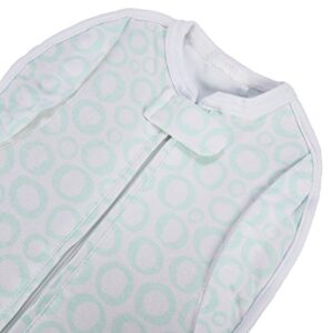 Woombie Convertible Unvented Nursery Swaddling Blankets, Mint O's, 14-19 Pounds