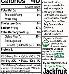 Native Forest Organic Young Jackfruit – Great Meatless Alternative, Plant Based Meat, Non-GMO Project Verified, USDA Organic – Original, 14 Oz (Pack of 6)