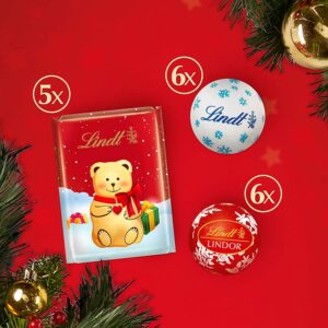 Lindt Bear & Friends Advent Calendar, 24 Fine Milk and White Chocolates, 250g