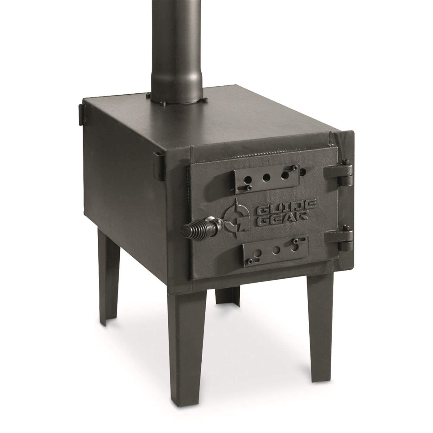 Guide Gear Outdoor Wood Burning Stove, Portable with Chimney Pipe for Cooking, Camping, Tent, Hiking, Fishing, Backpacking