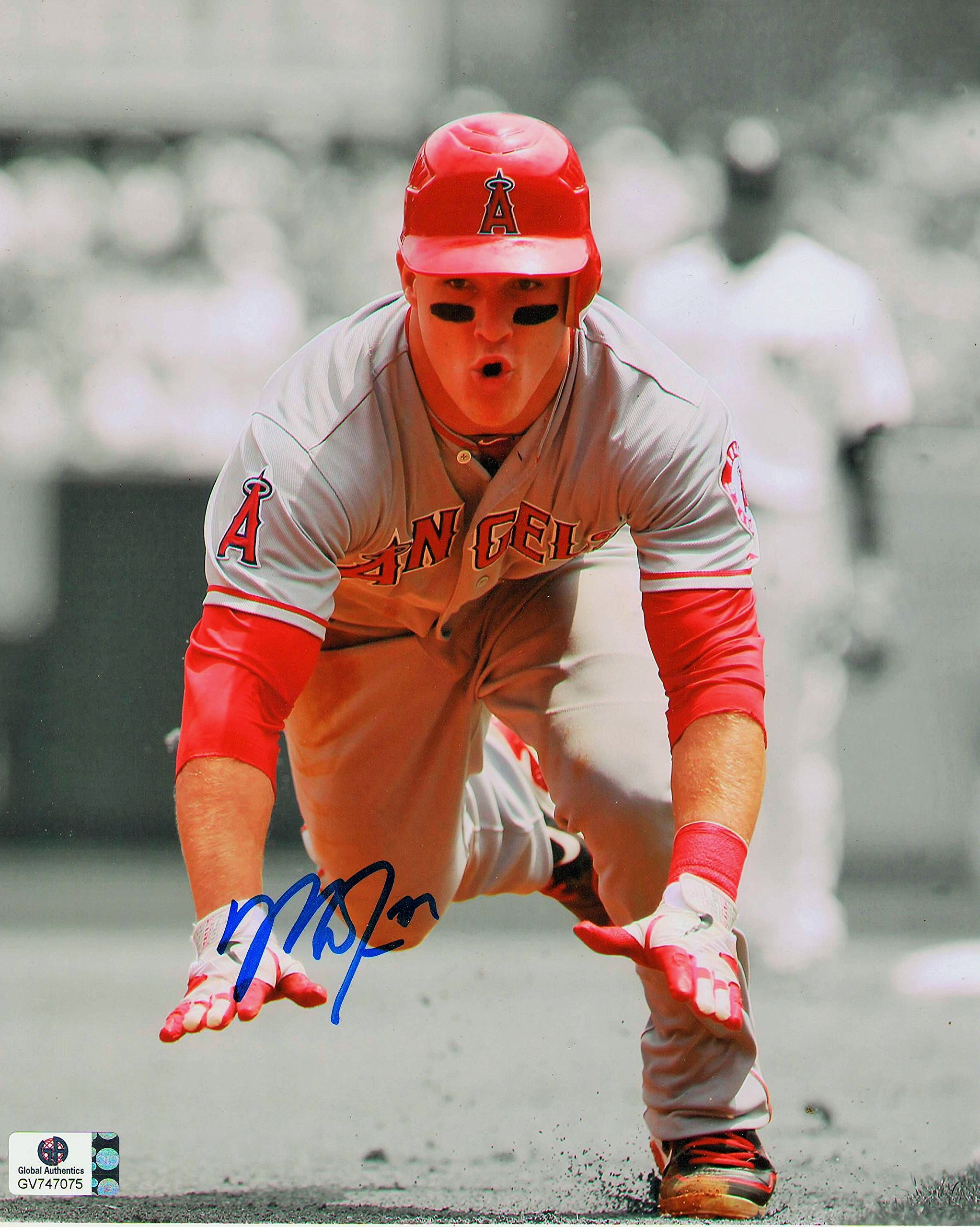Kirkland Mike Trout, 8 by 10 Autograph Photo on Glossy Photo Paper