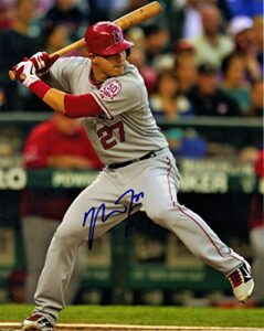 kirkland mike trout, 8 by 10 autograph photo on glossy photo paper