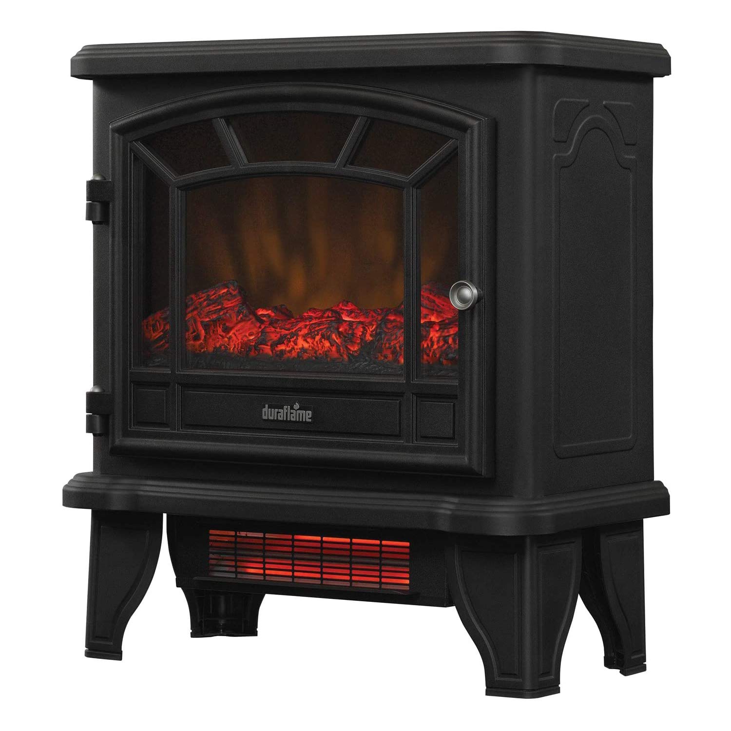 Duraflame DFI-550-22 Freestanding Infrared Quartz Fireplace Stove with Remote Control 1500W, Black