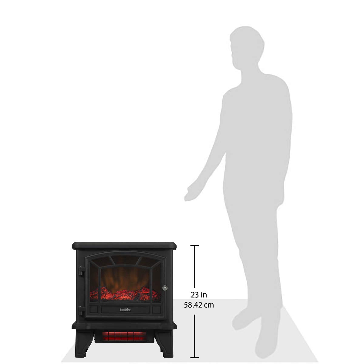 Duraflame DFI-550-22 Freestanding Infrared Quartz Fireplace Stove with Remote Control 1500W, Black