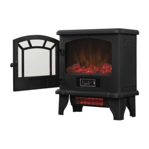 Duraflame DFI-550-22 Freestanding Infrared Quartz Fireplace Stove with Remote Control 1500W, Black