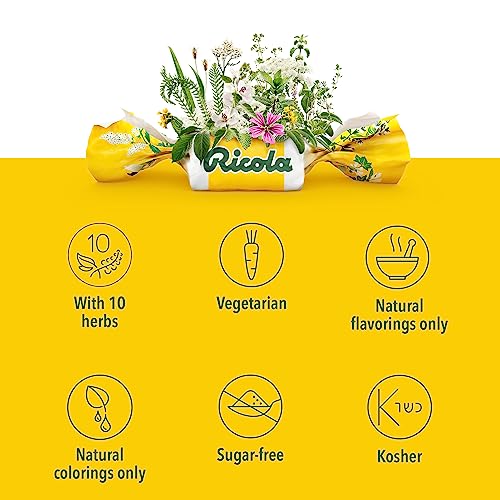 Ricola Sugar Free Original Natural Herb Cough Drops, 19 Count, Cough Suppressant & Throat Relieving Drops with Naturally Sourced Menthol, Pleasing Taste for Coughs & Throat Irritation Symptom Relief