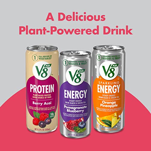 V8 +ENERGY Diet Strawberry Lemonade Energy Drink, Contains 10 Calories Per Serving, 8 FL OZ Can (4 Packs of 6 Cans)