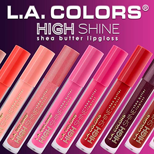 L.A. Colors High Shine Shea Butter Lip Gloss, Clear, 0.14 Ounce