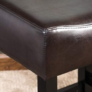 Christopher Knight Home Portman Leather Backless Counterstools, 2-Pcs Set, Brown