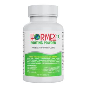 hormex rooting powder #1 - for moderately difficult to root plants - 0.1 iba rooting hormone for plant cuttings - fast & effective - free of alcohol, dye, gel & preservatives for healthier roots, 21g