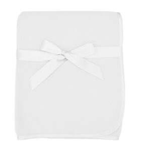 american baby company fleece blanket with silk-like satin trim, soft, warm & cozy, white, 30" x 30" for boys and girls, perfect for baby carrier, stroller, travel and gifting