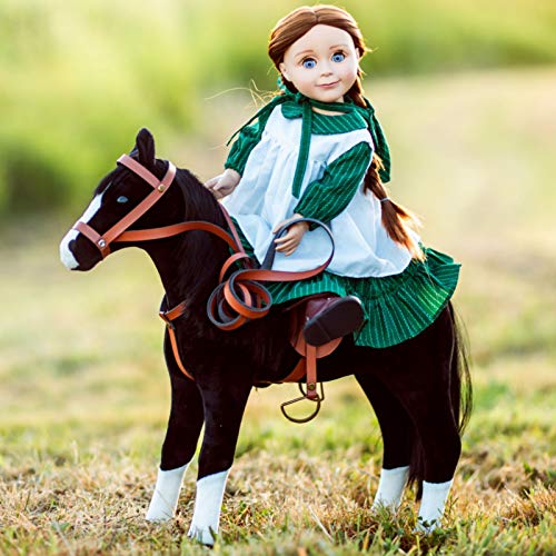 The Queen's Treasures 18 Inch Doll Clothes, Little House on The Prairie Dress Outfit, Authentic 1880's Design Calico Dress & Bonnet with White Apron. Compatible for Use with American Girl Dolls