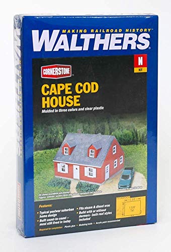 Walthers, Inc. Cape Cod House Kit, 2-3/8 X 2 X 1-5/8" 6 X 5 X 4.1cm