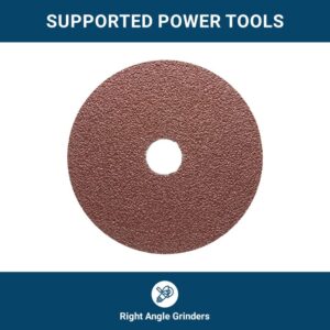 Benchmark Abrasives 5" Aluminum Oxide Resin Fiber Grinding and Sanding Discs for Metals, Wood, and Fiberglass 7/8" Arbor, Use with Angle Grinder (25 Pack) - 80 Grit