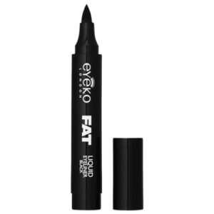 eyeko fat liquid eyeliner, intense black - bold thick felt tip - smudge-proof - vegan 3.15g