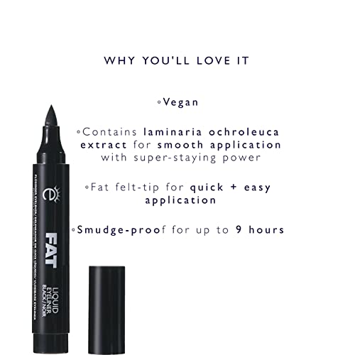 Eyeko Fat Liquid Eyeliner, Intense Black - Bold Thick Felt Tip - Smudge-proof - Vegan 3.15g