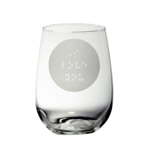 braille i love you stemless etched glass (stemless wine)