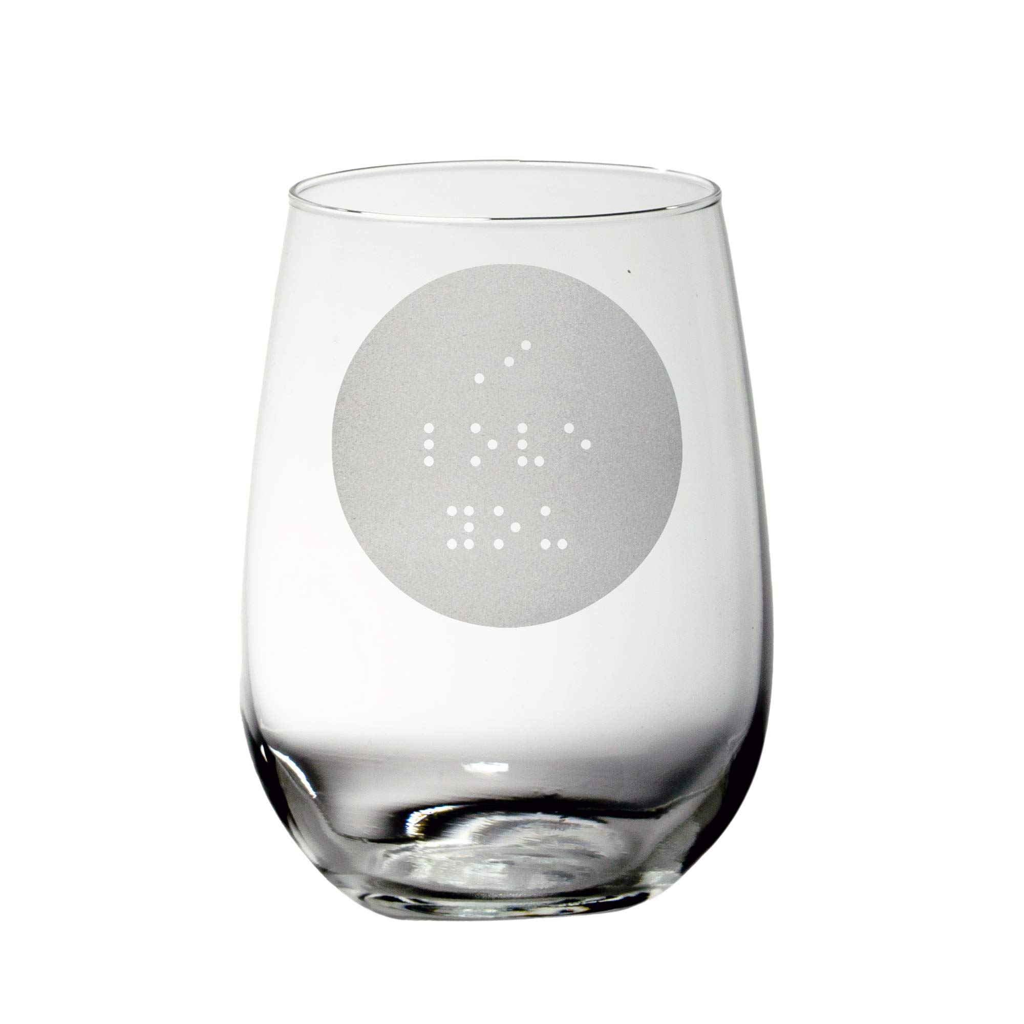 Braille I Love You Stemless Etched Glass (Stemless wine)