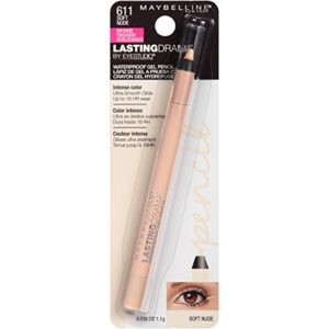 Maybelline New York Eyestudio Lasting Drama Waterproof Gel Pencil, Soft Nude, 0.037 Ounce