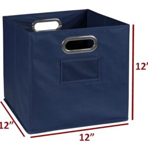 Niche Cubo Set of 6 Foldable Fabric Storage Bin with Label Holder- Blue