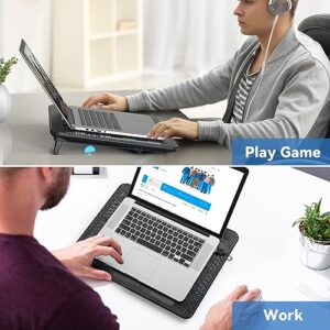 TECKNET Laptop Cooling Pad, Portable Slim Quiet USB Powered Laptop Notebook Cooler Cooling Pad Stand Chill Mat with 3 Blue LED Fans, Fits 12-17 Inches (Black)