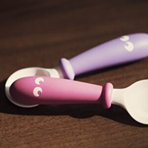 BABYBJORN Baby Plate, Spoon and Fork - Pink/Purple, 2-Pack