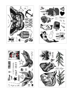 cosplay tats harry inspired temporary tattoo bundle - over 65 tats - several styles - harry costume/cosplay - made in usa