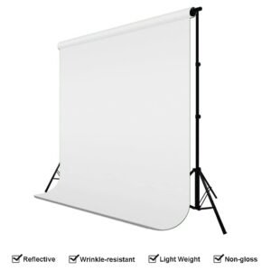 Julius Studio 10 x 12 ft. (W x H) Pure White Photography Background Backdrop Screen, High Density > 150GSM, Long Lifespan Premium A+ Grade Synthetic Material, Professional Photo Video Studio, JSAG121