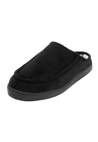 KingSize Men's Big & Tall Microsuede Clog Slippers - Big - 15 EW, Black