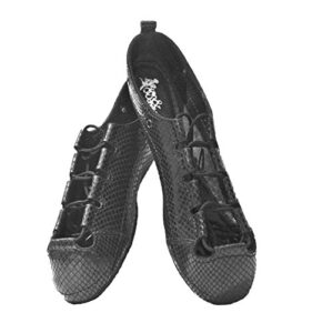 irish dance pumps soft shoes - diamond stitch leather upper, split sole, shock absorbing insole - uk sizes black